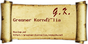 Gresner Kornélia névjegykártya